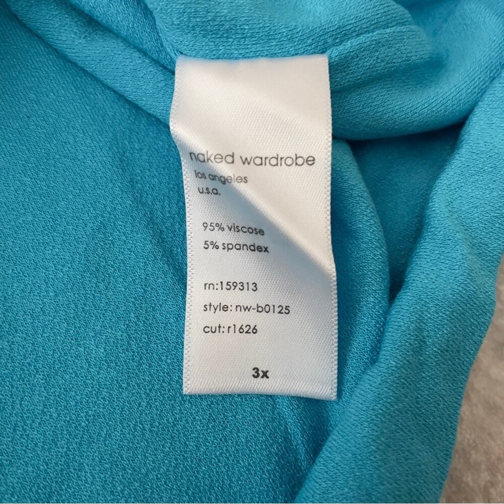 Naked Wardrobe V Neck Long Sleeve Bodysuit Blue‎ New 3XL - Picture 5 of 8